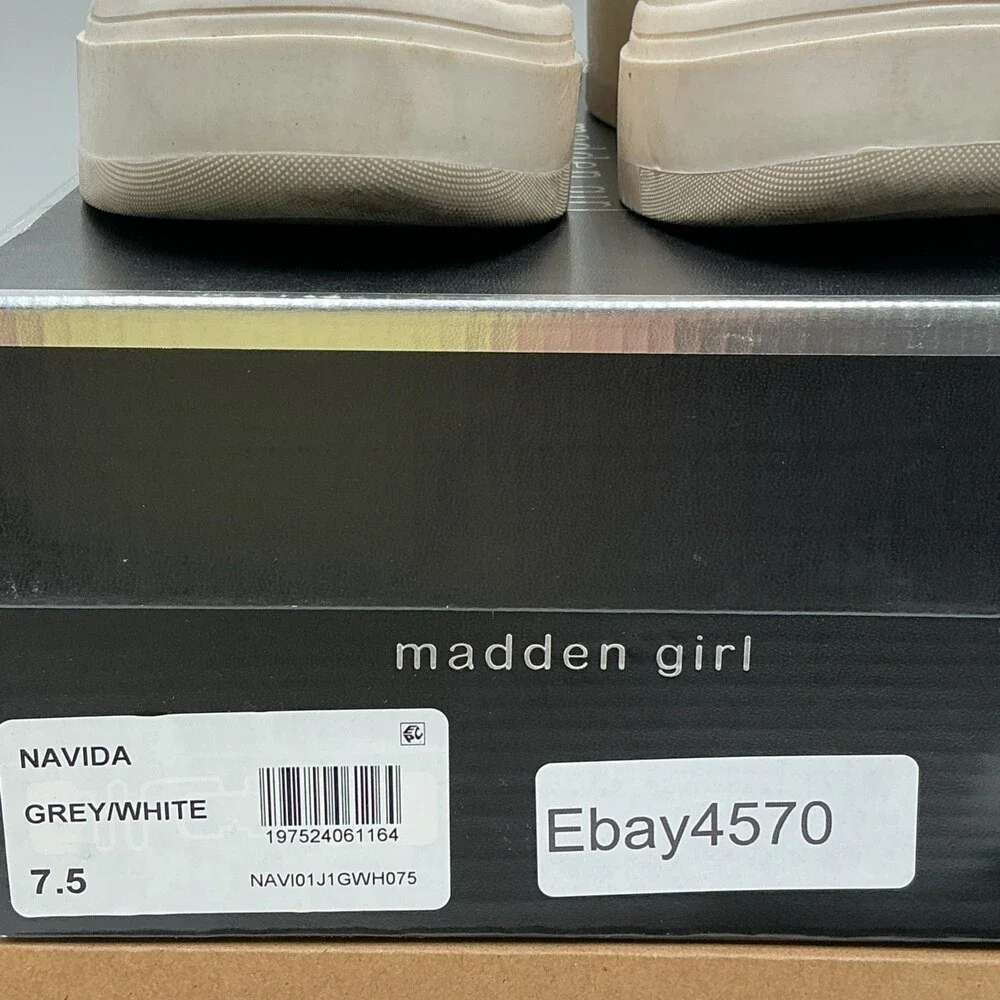 Madden Girl Navida Sneakers Women's US 7.5 White Low Top Platform Shoes Ebay4570